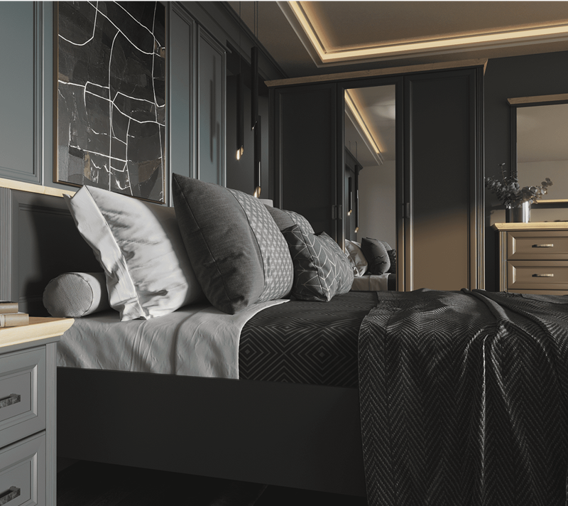 Кровать Жасмин графит/дуб артизан LOZ180x200_5