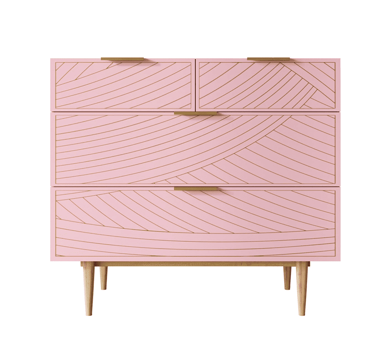 Комод Лайн розовый LN14/GR1/pink