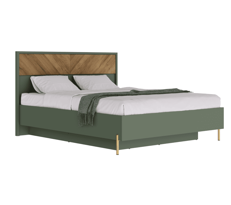 Кровать с подъемным механизмом Сиена дымчатый зеленый/дуб вотан LOZ160х200_1