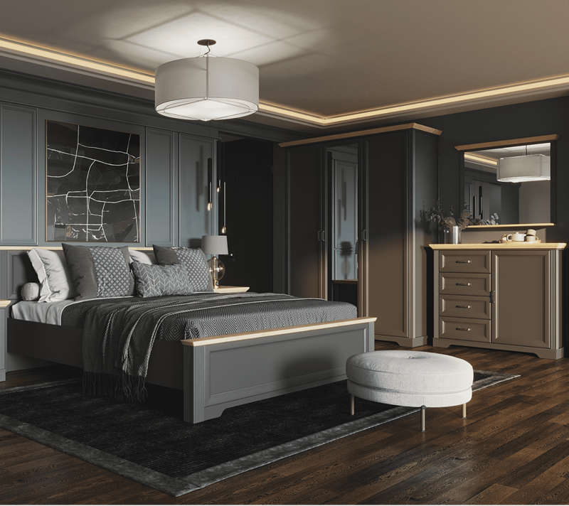 Шкаф Жасмин графит/дуб артизан SZF3D_4