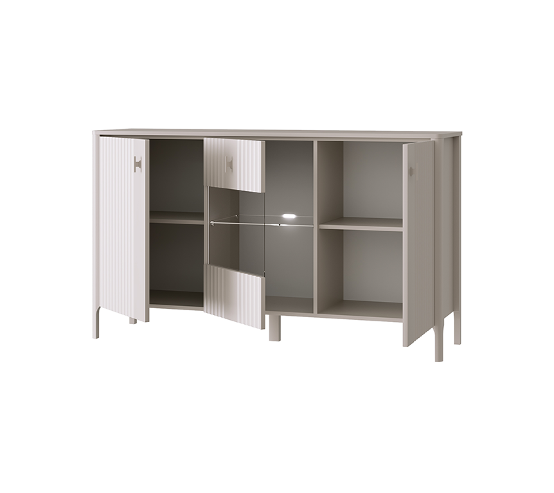 Тумба-витрина с подсветкой Далия персидский жемчуг KOM1W2D_1