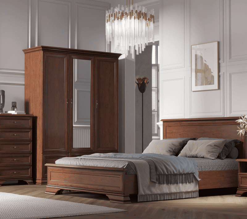 Шкаф с зеркалом Кентаки каштан SZF5D2S_5