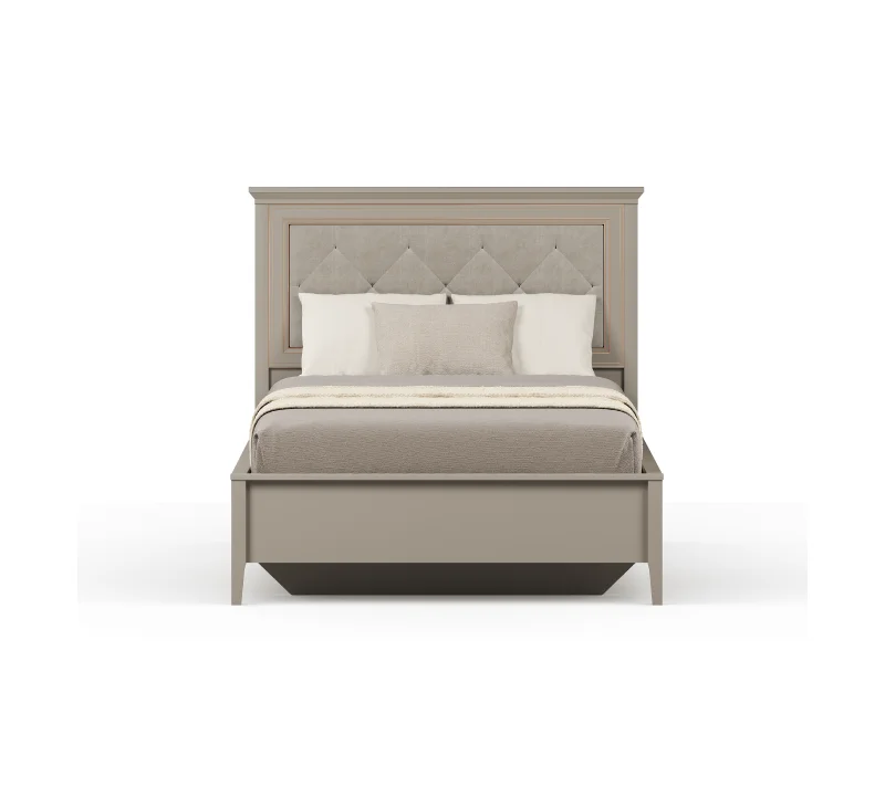 Кровать с мягким элементом Классик серый глиняный LOZ120x200