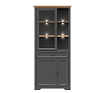 Витрина с подсветкой Жасмин графит/дуб артизан REG1W2D1S