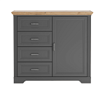 Тумба-комод Жасмин графит/дуб артизан KOM1D4S