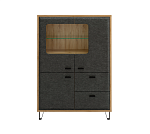 Тумба-витрина Грейс дуб наварра/графит KOM2W1D2S