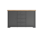 Тумба-комод Жасмин графит/дуб артизан KOM2D4S